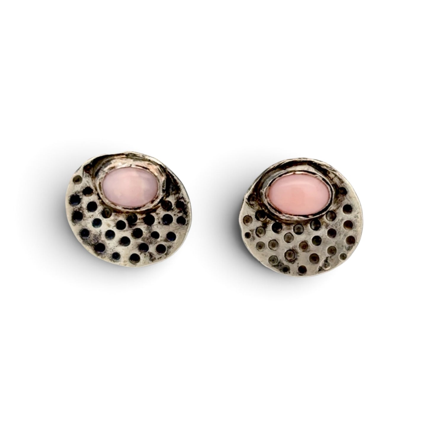Lisa Colby: Pebble Post Earrings - Pink Opal