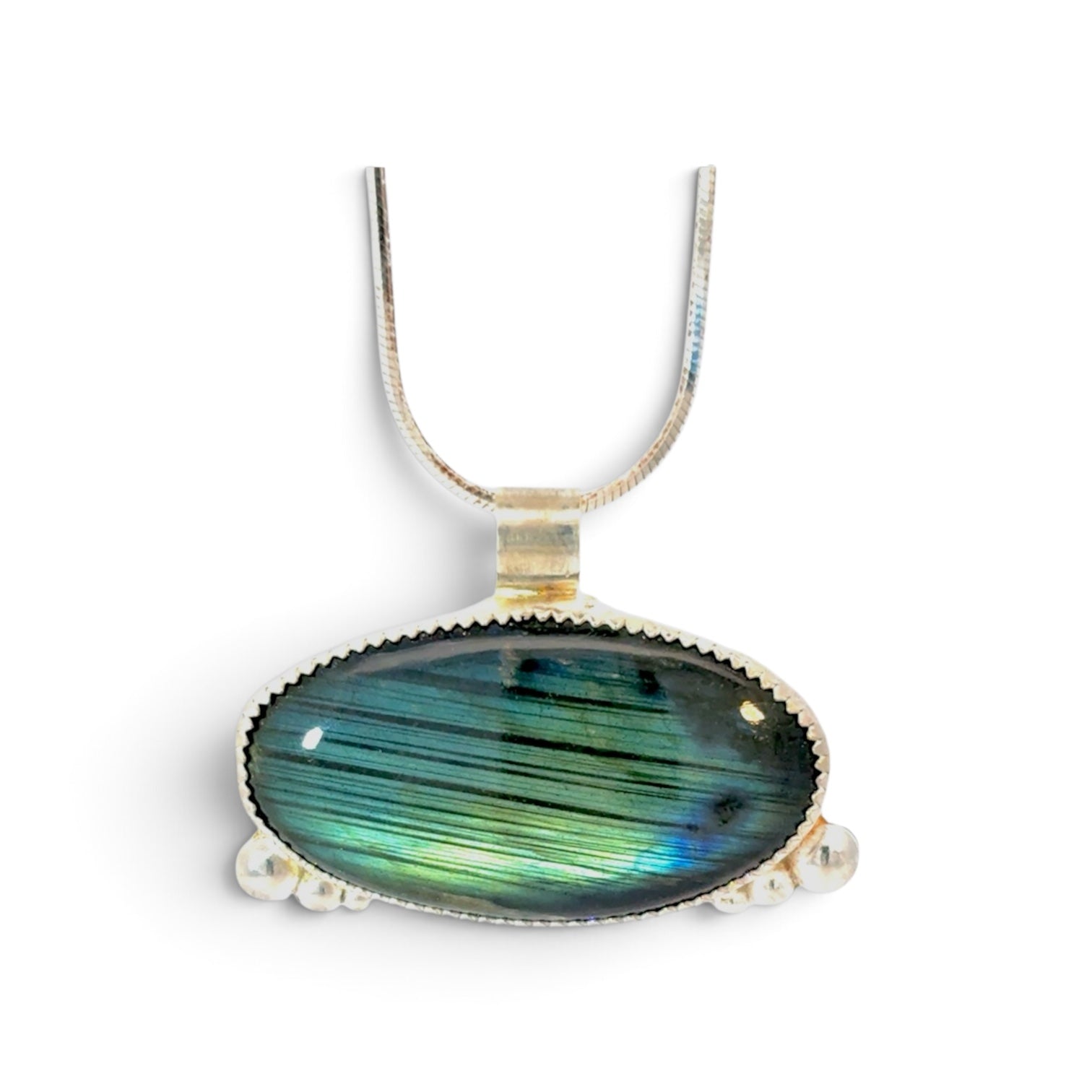 Lauren Estes: Labradorite Oval Necklace