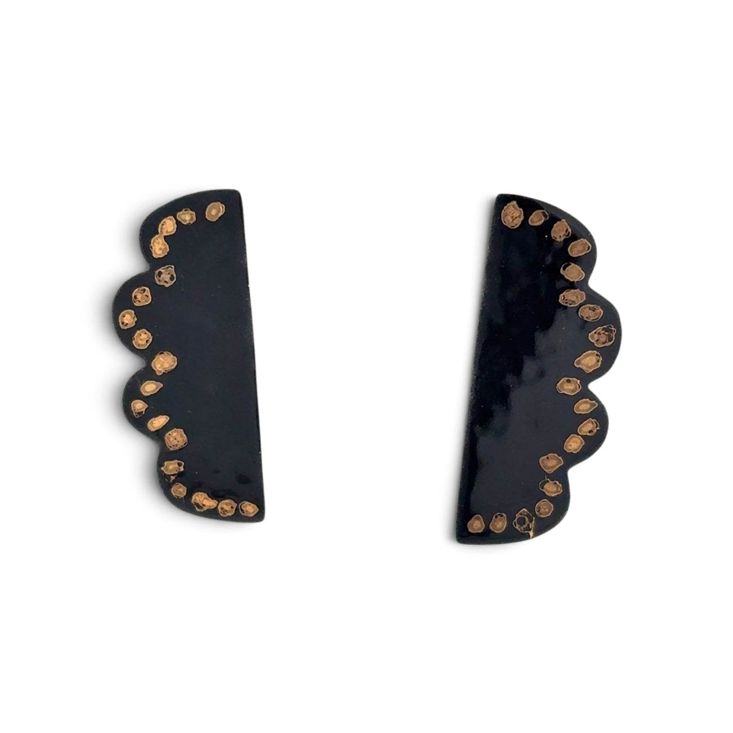 Deitra Blackwell: Enamel Cloud Earrings, Black