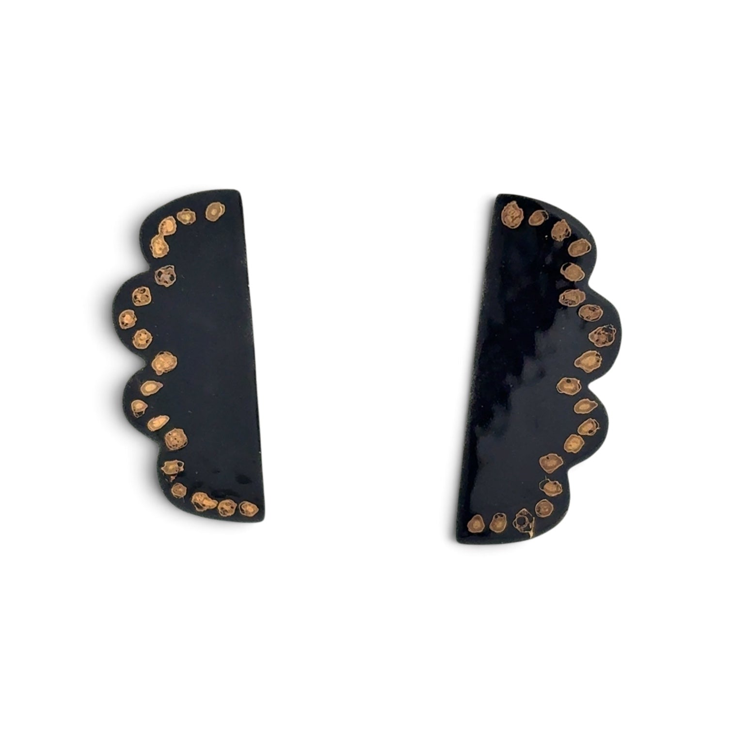 Deitra Blackwell: Enamel Cloud Earrings, Black