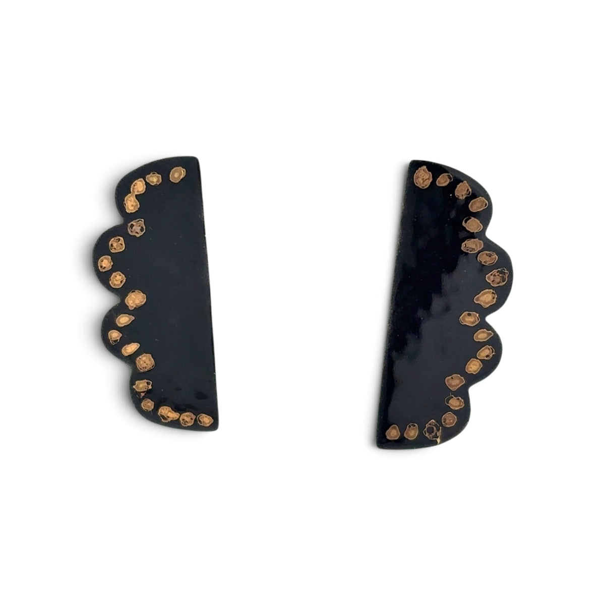 Deitra Blackwell: Enamel Cloud Earrings, Black