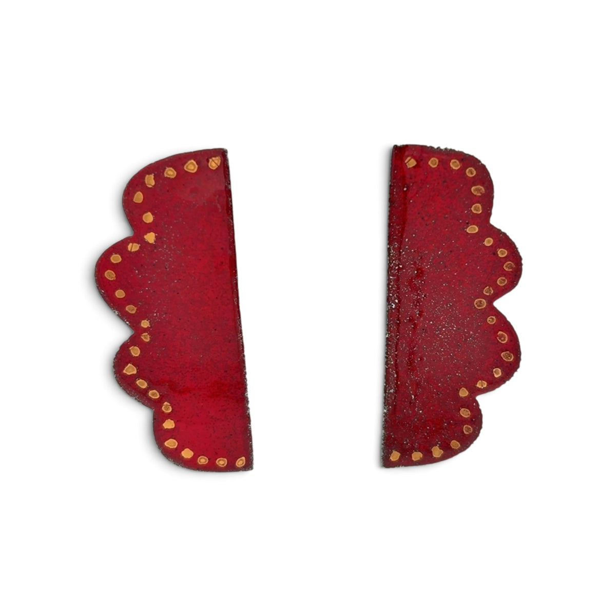Deitra Blackwell: Enamel Cloud Earrings, Red