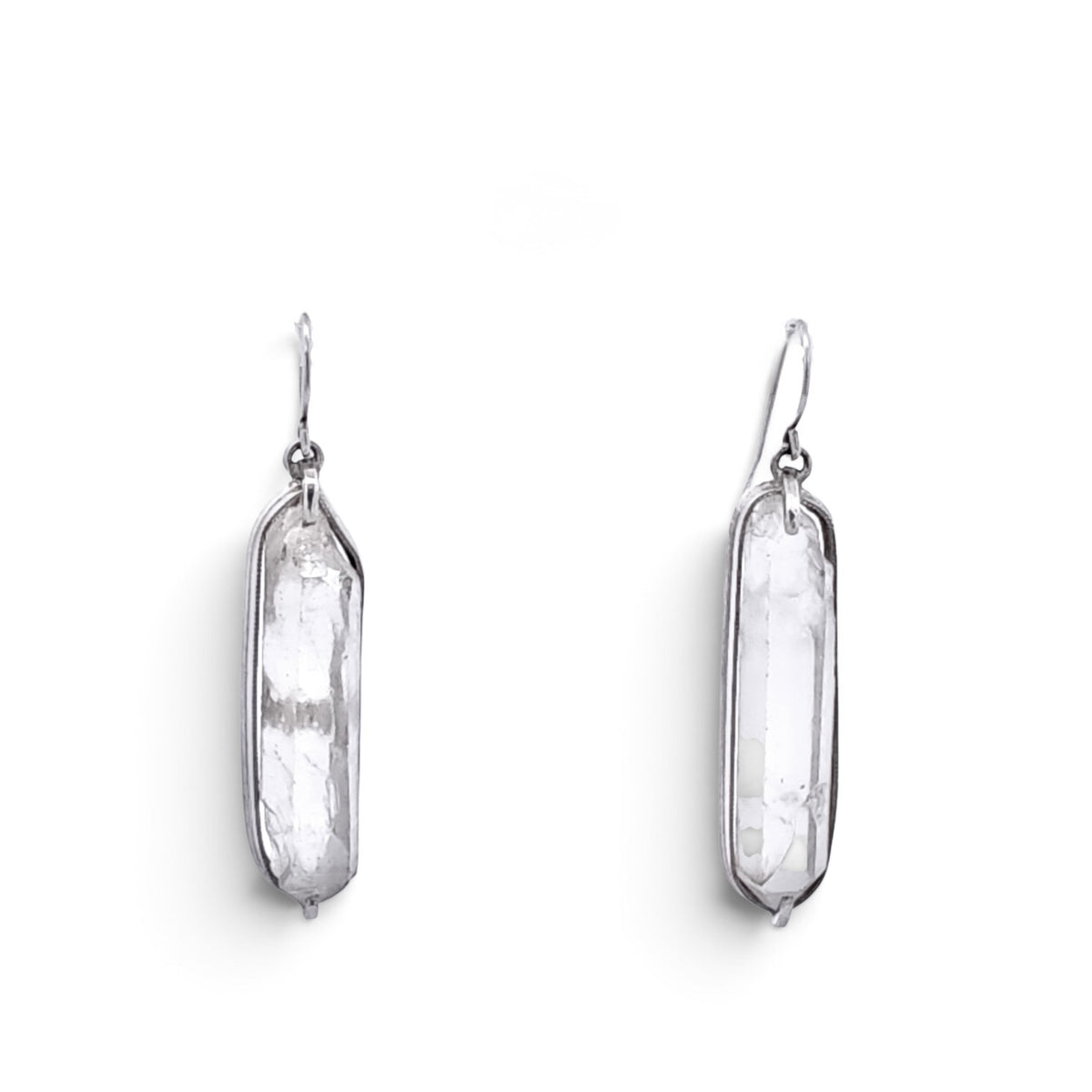 Robert Thomas Mullen: Rock Crystal and Sterling Silver Earrings