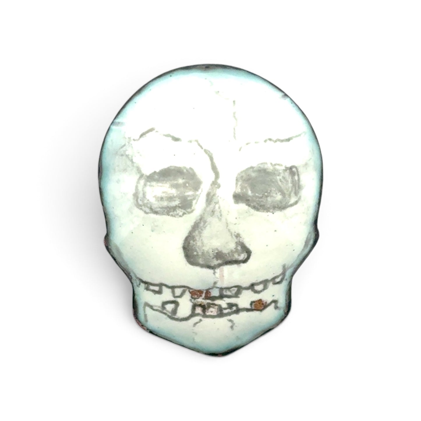 Stephanie Savic Polk: Copper Enamel Skull Pin
