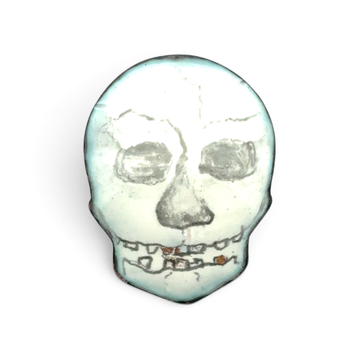Stephanie Savic Polk: Copper Enamel Skull Pin