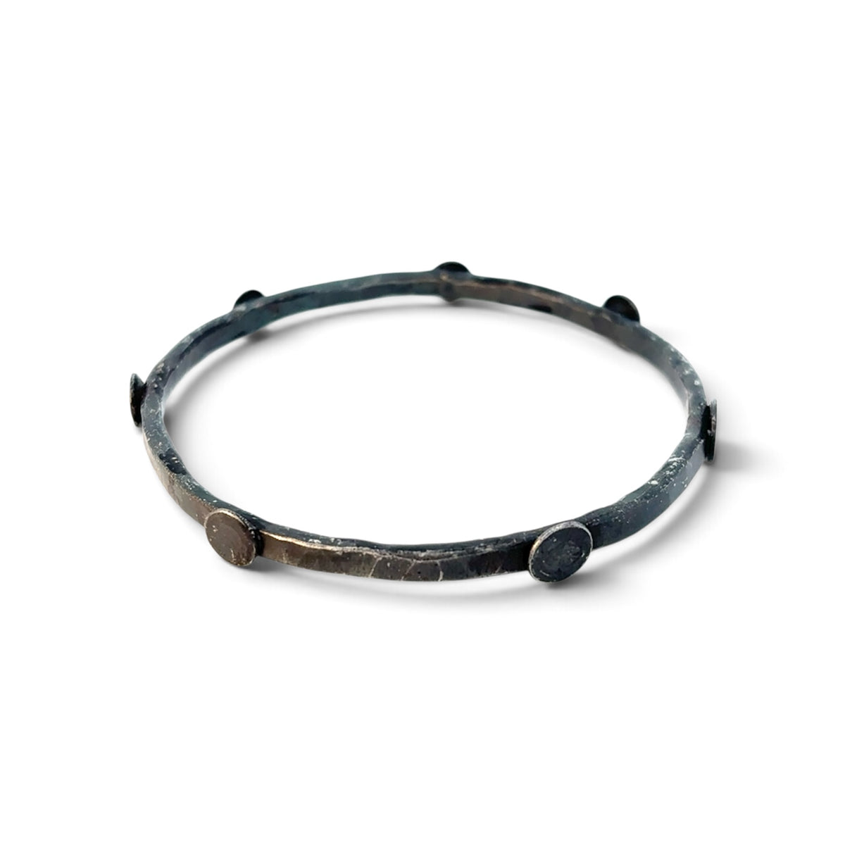 Stephanie Savic Polk: Forged Steel Bangle, Small