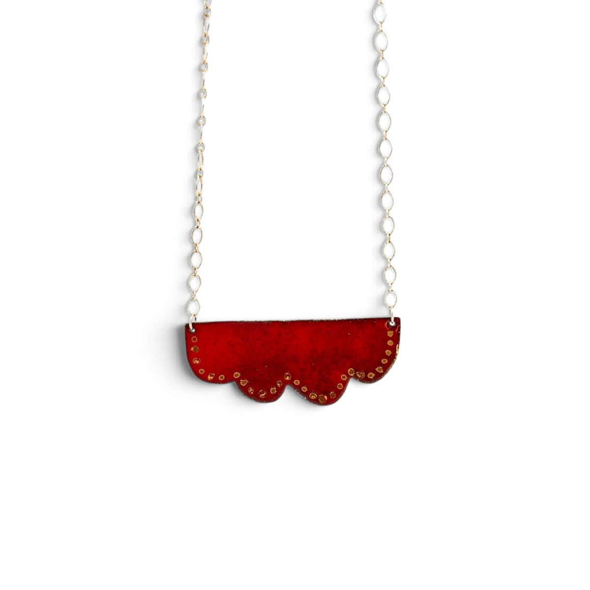 Deitra Blackwell: Enamel Cloud Necklace, Red