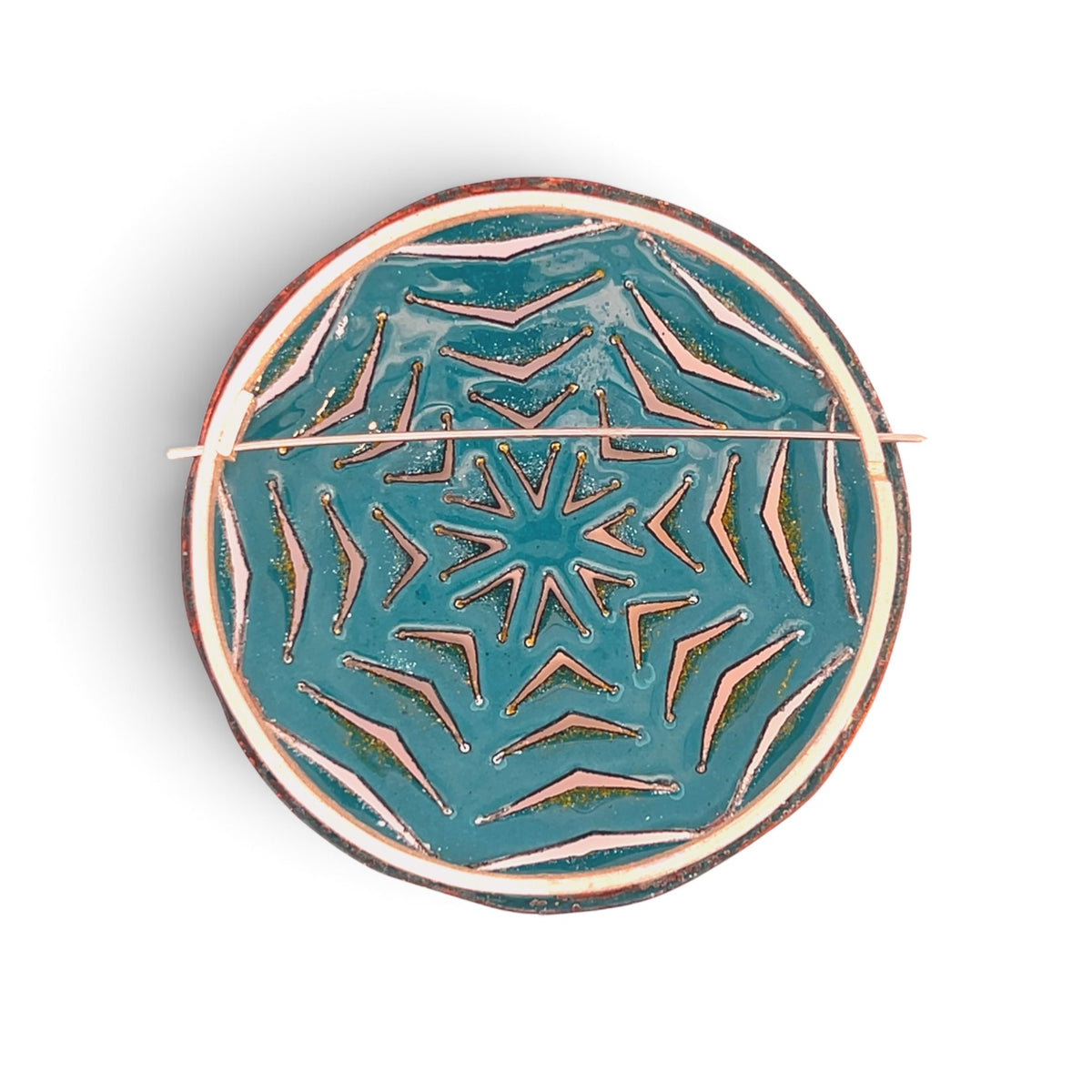Sarah Perkins: Blue and Yellow Pierced Brooch