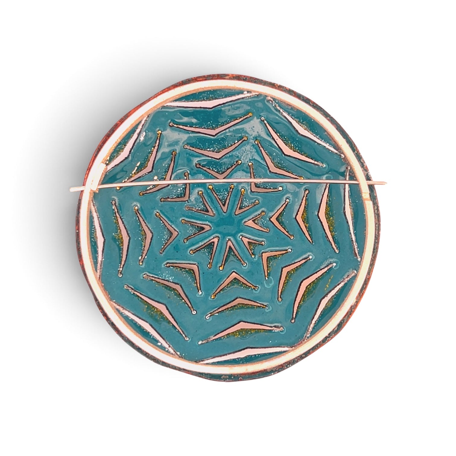 Sarah Perkins: Blue and Yellow Pierced Brooch