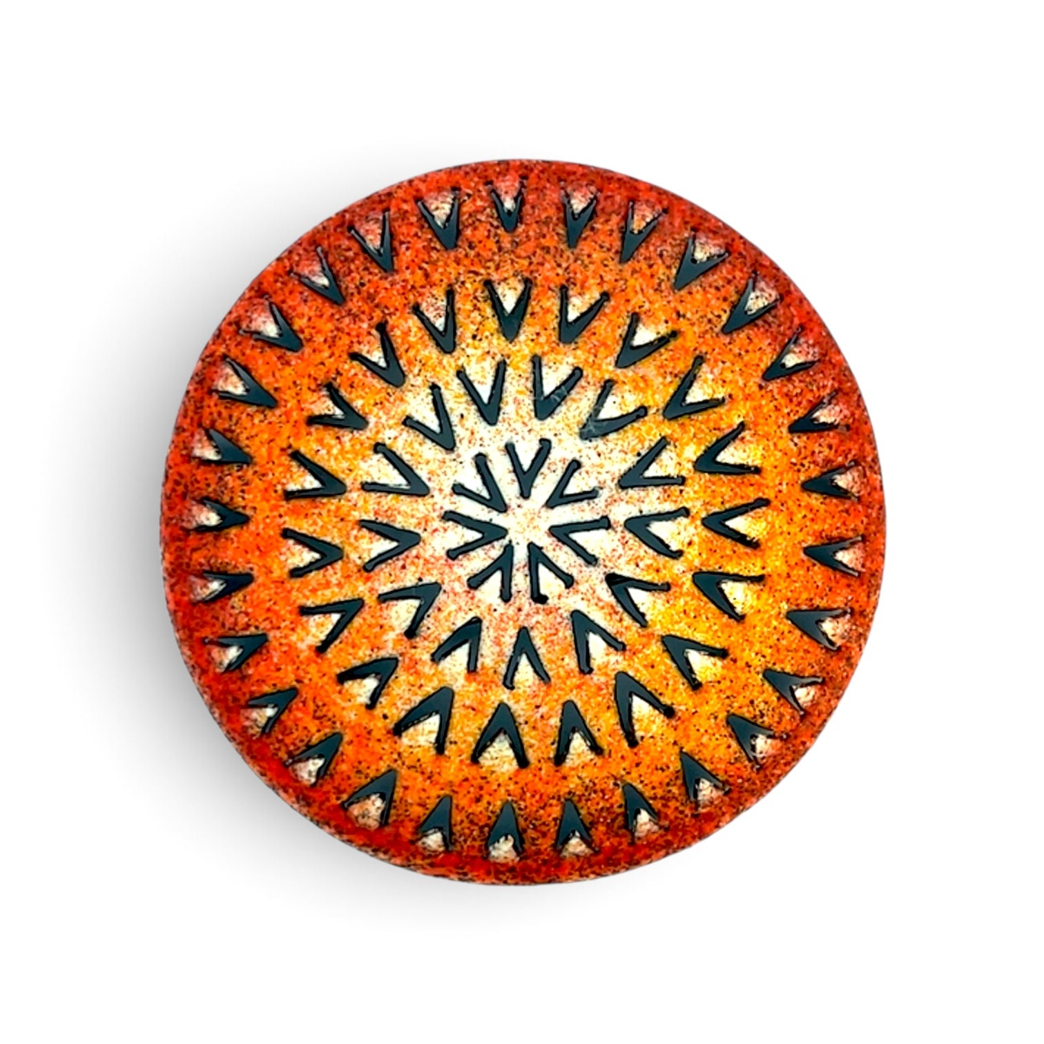 Sarah Perkins: Orange Pierced Brooch