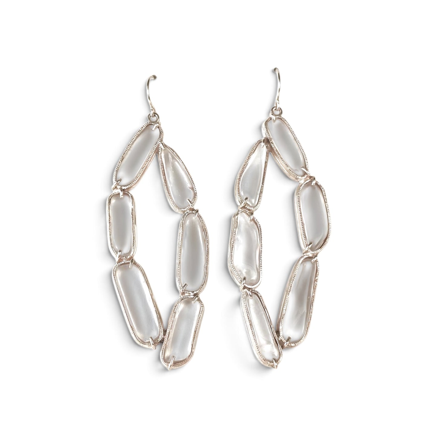 Robert Thomas Mullen: Rock Crystal, and Sterling Silver Earrings