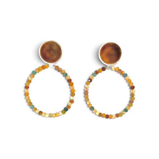 Sarah Perkins: Enamel and Bead Earrings.
