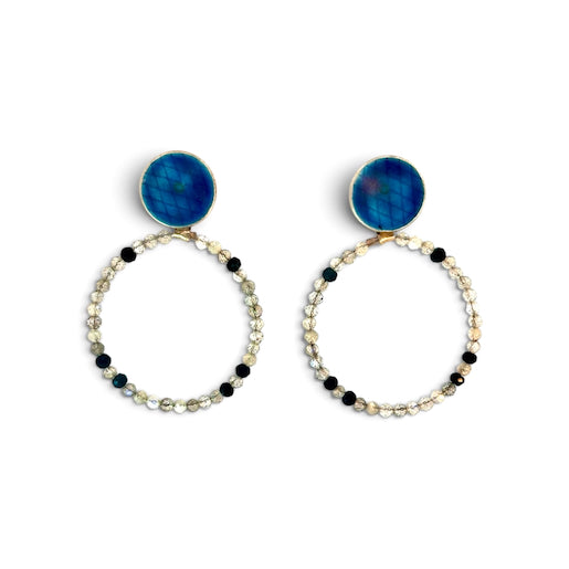 Sarah Perkins: Enamel and Bead Earrings