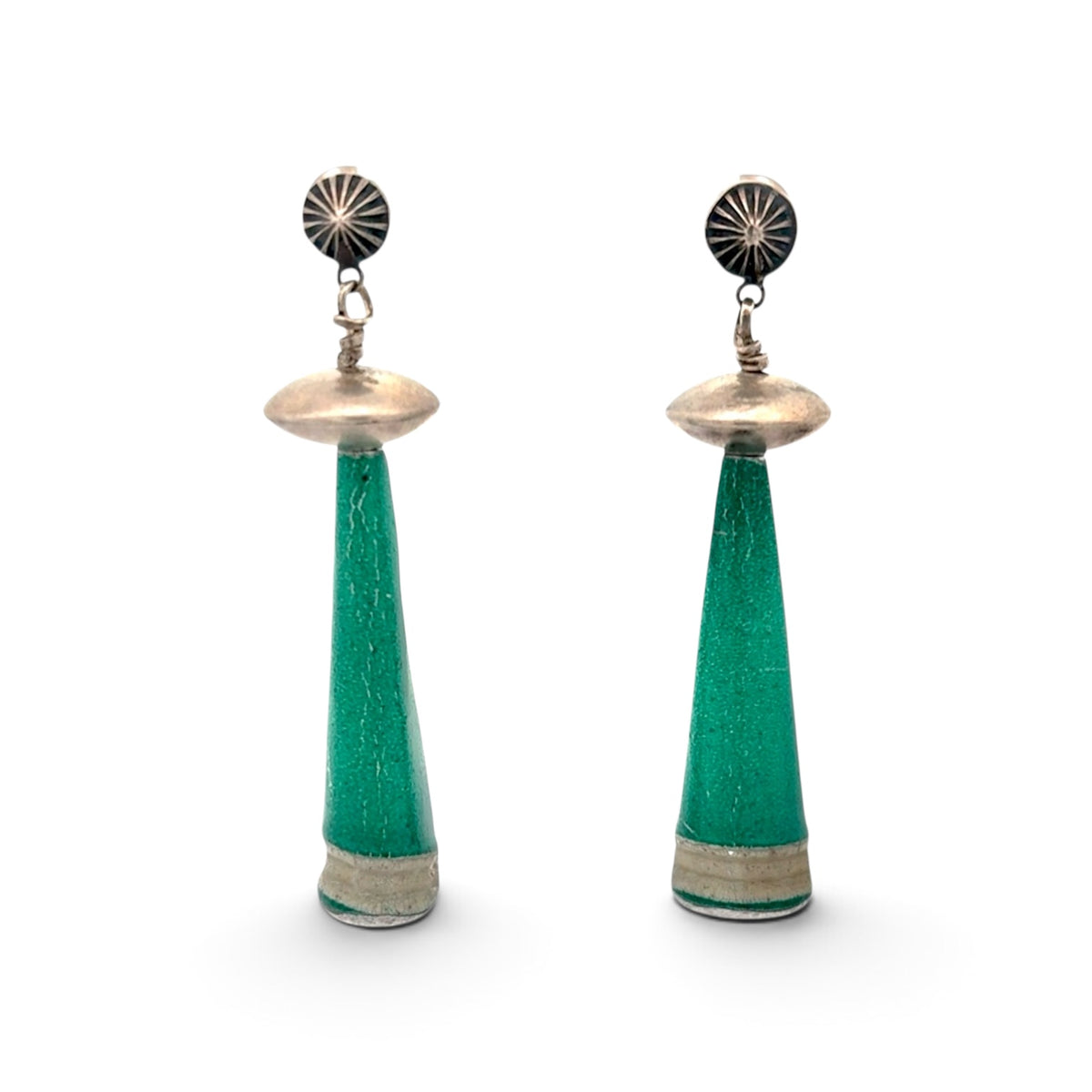 Amuck Design: Green License Plate, Blossom Earrings