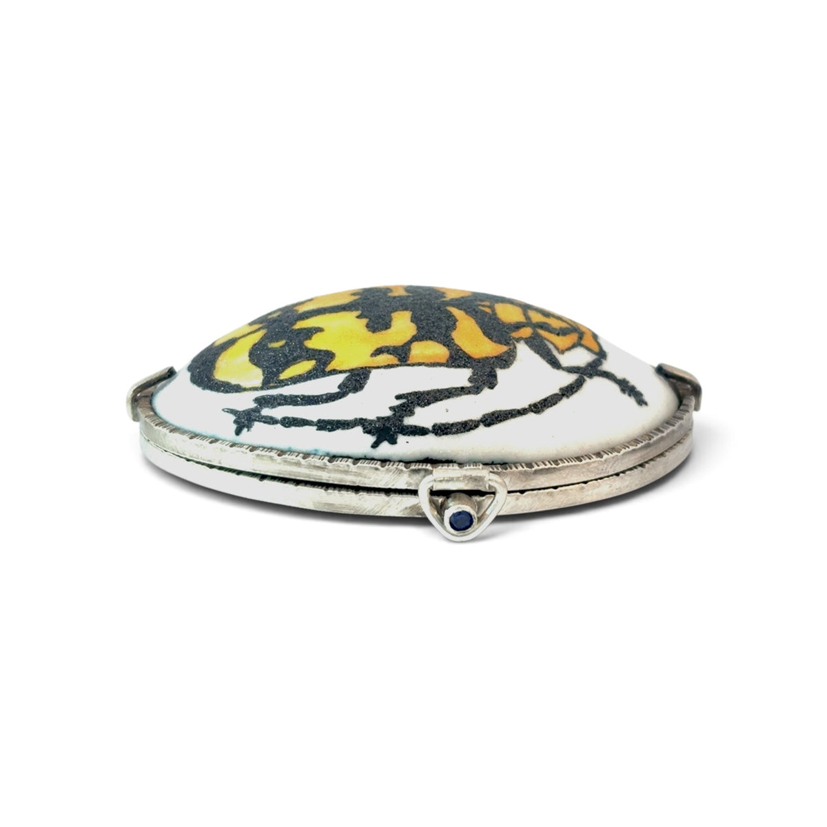 Charity Hall: Cerambycid Locket Brooch
