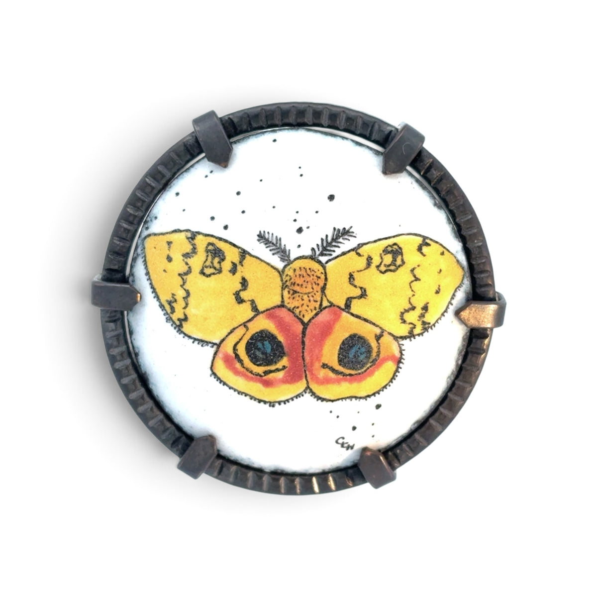Charity Hall: Male Lo Moth Pin