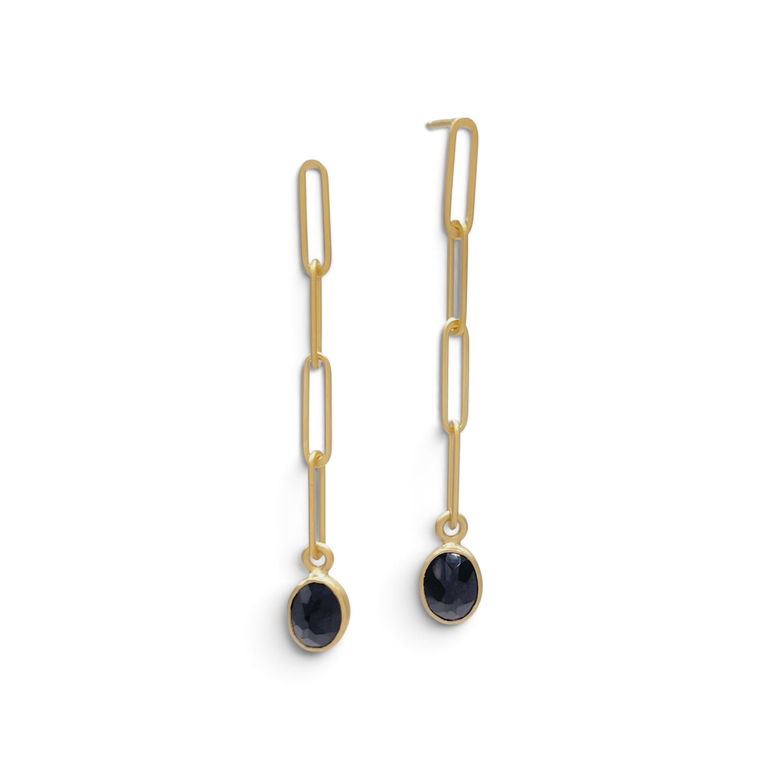 Emily Rogstad:  Mini Link Spinel Studs, 14K Vermeil, Spinel