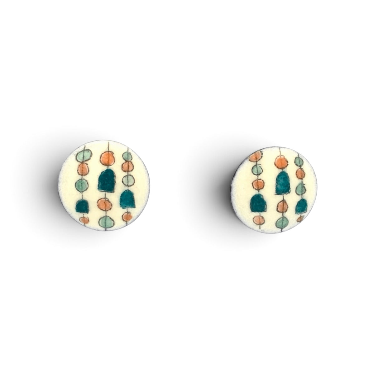 Terri Sauer: Enamel Post Earrings.