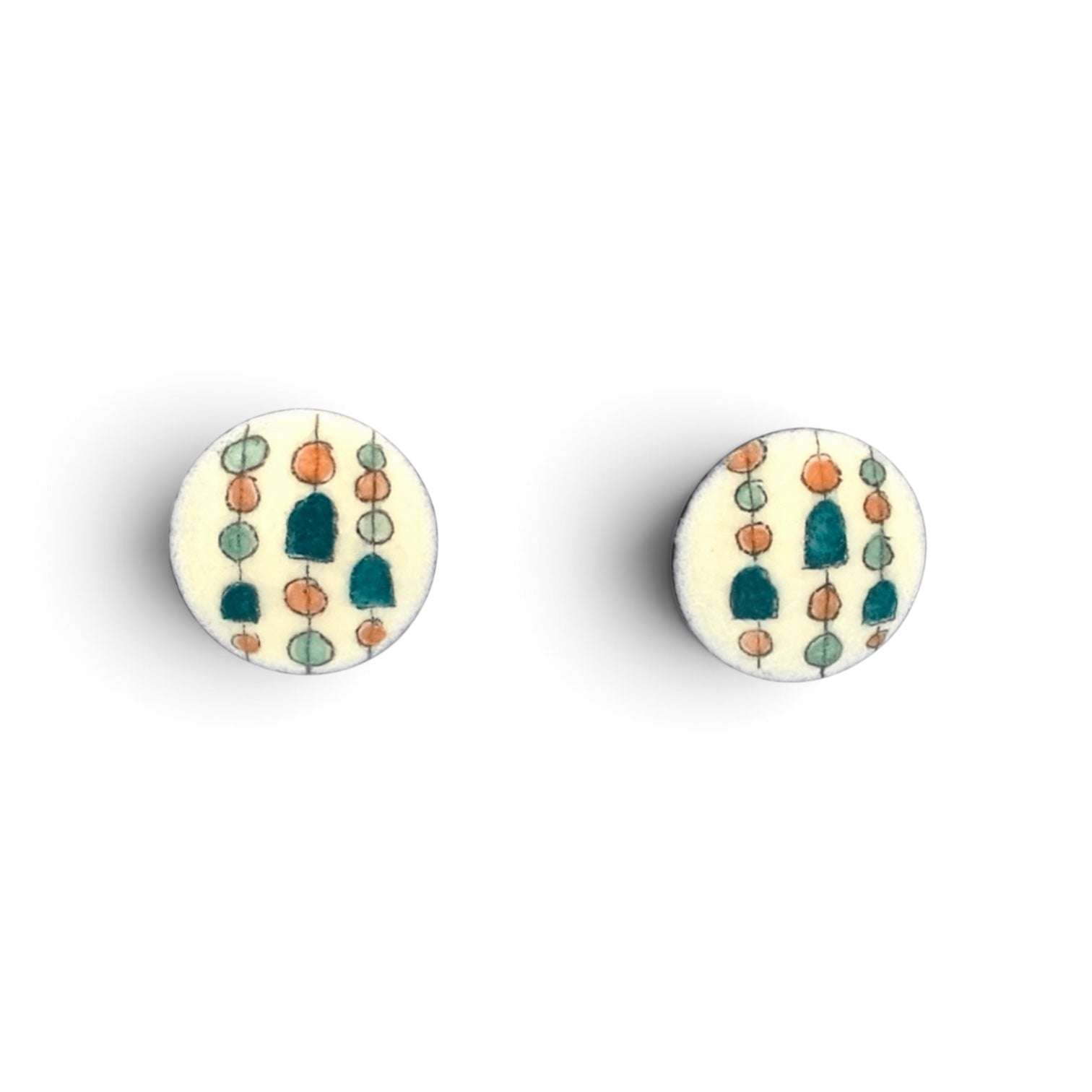 Terri Sauer: Enamel Post Earrings.