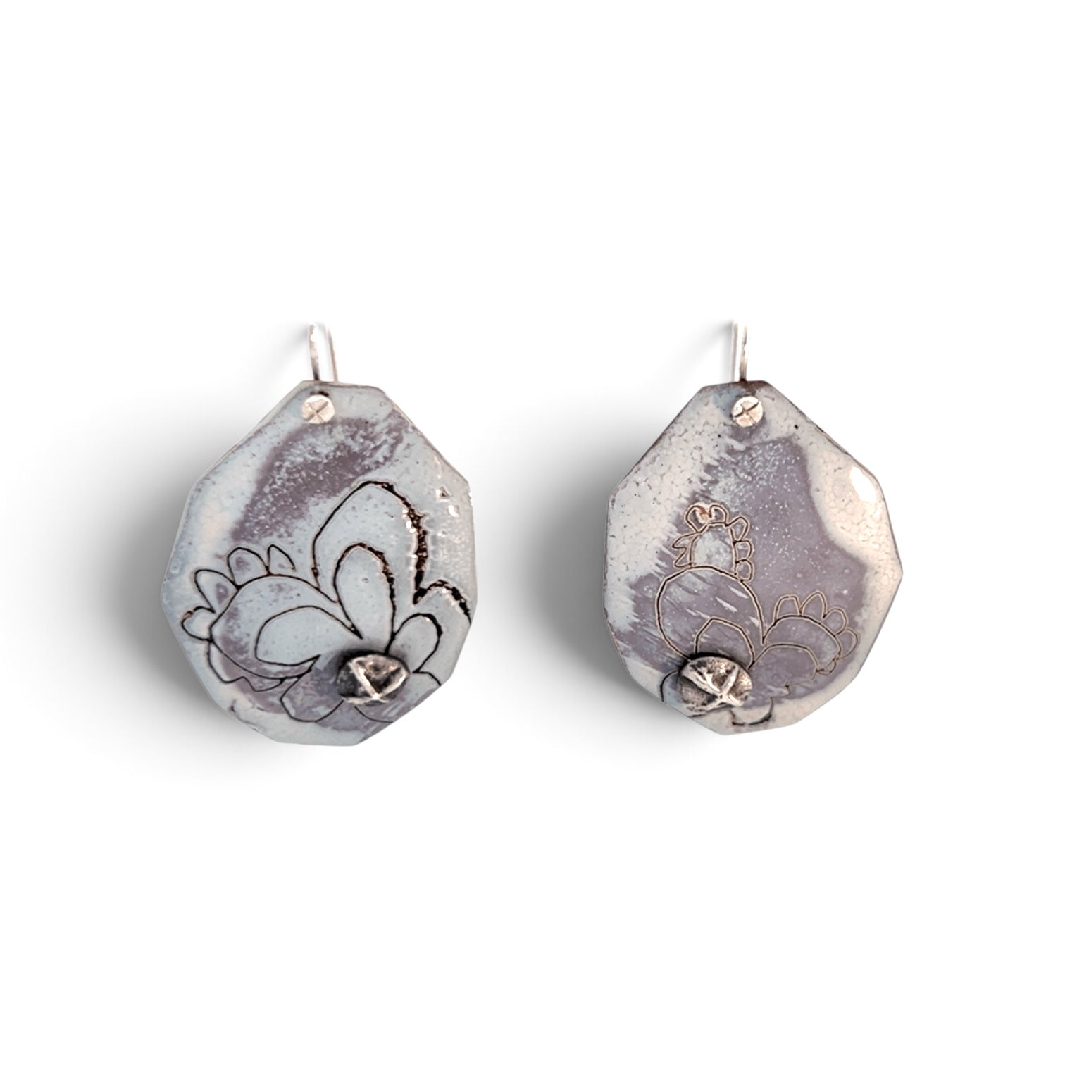 Kelly Miller: Purple Sgraffito Dangle Earrings