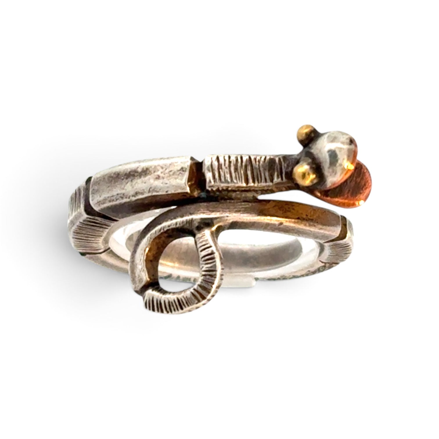 David Jones: Hand-Forged Snake Ring, Size 8