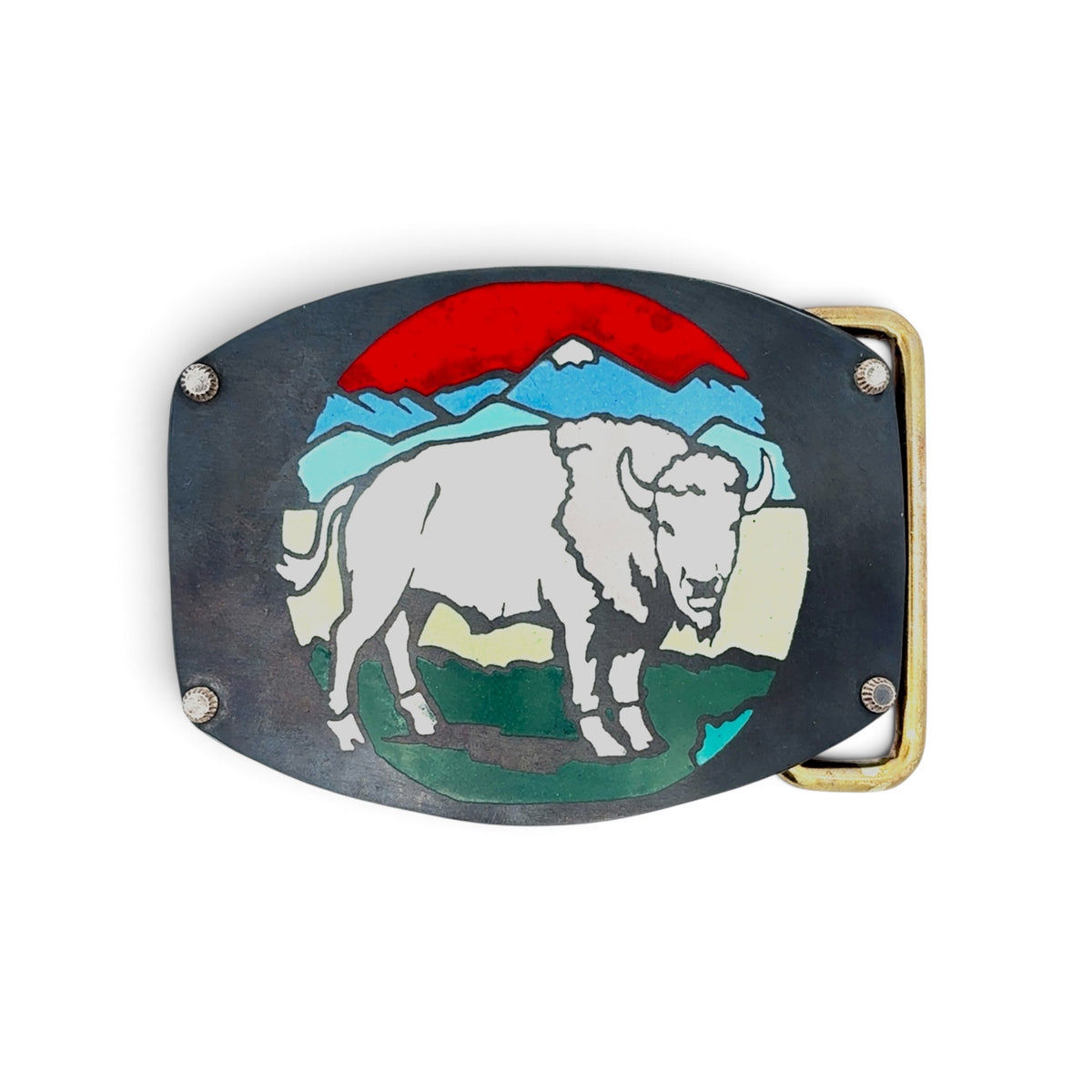 Wyatt Nestor-Pasicznyk: White Bison Enameled Buckle