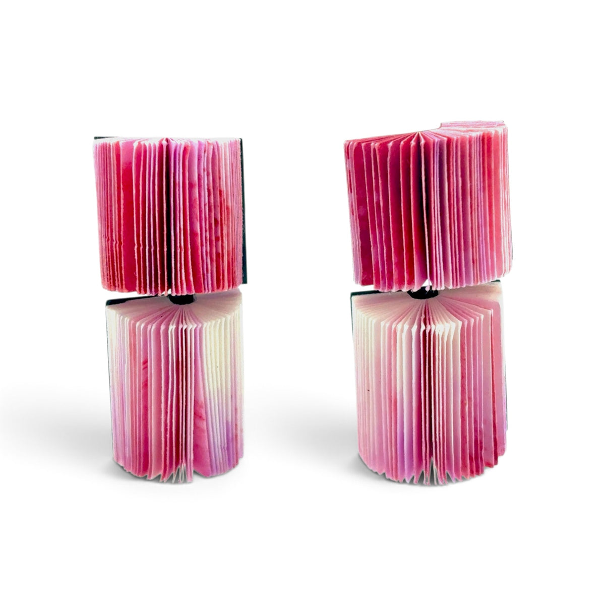 Naoko Yoshizawa: Pink, Two Rectangle Earrings