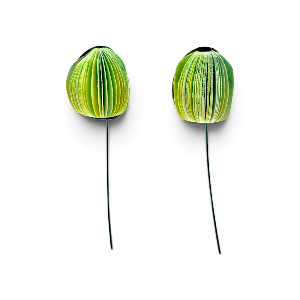 Naoko Yoshizawa: Yellow Green, Long Hook Earrings