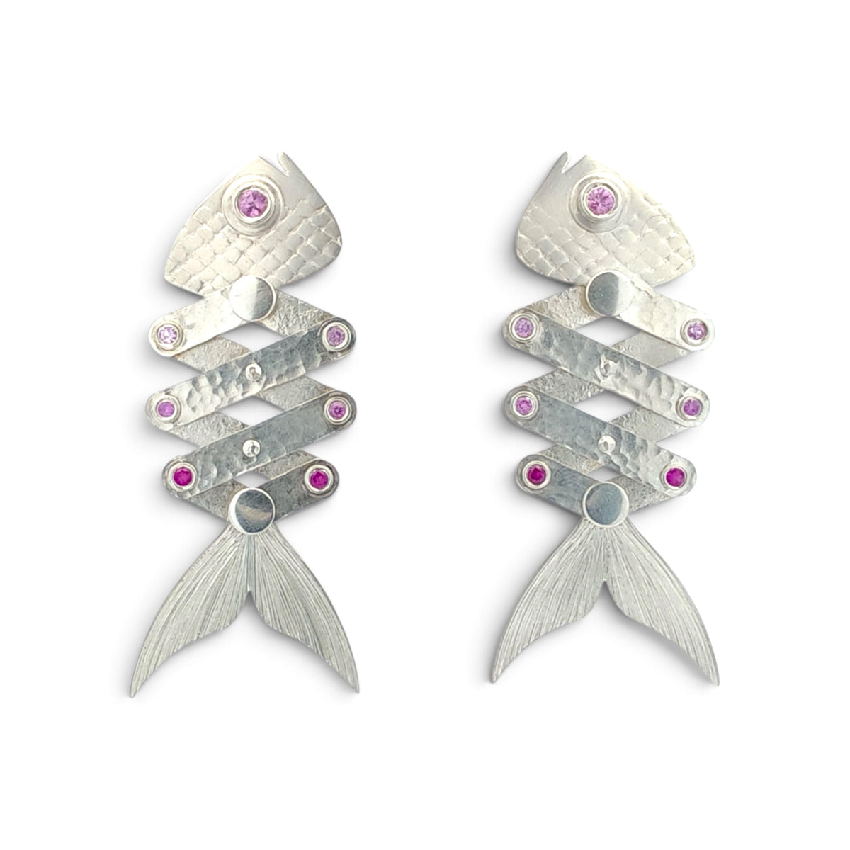 Yuri Tozuka: Large Pink Fish Earrings
