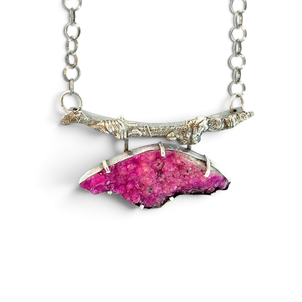 Dorothy Northern: Sterling Silver and Cobalto Calcite Necklace