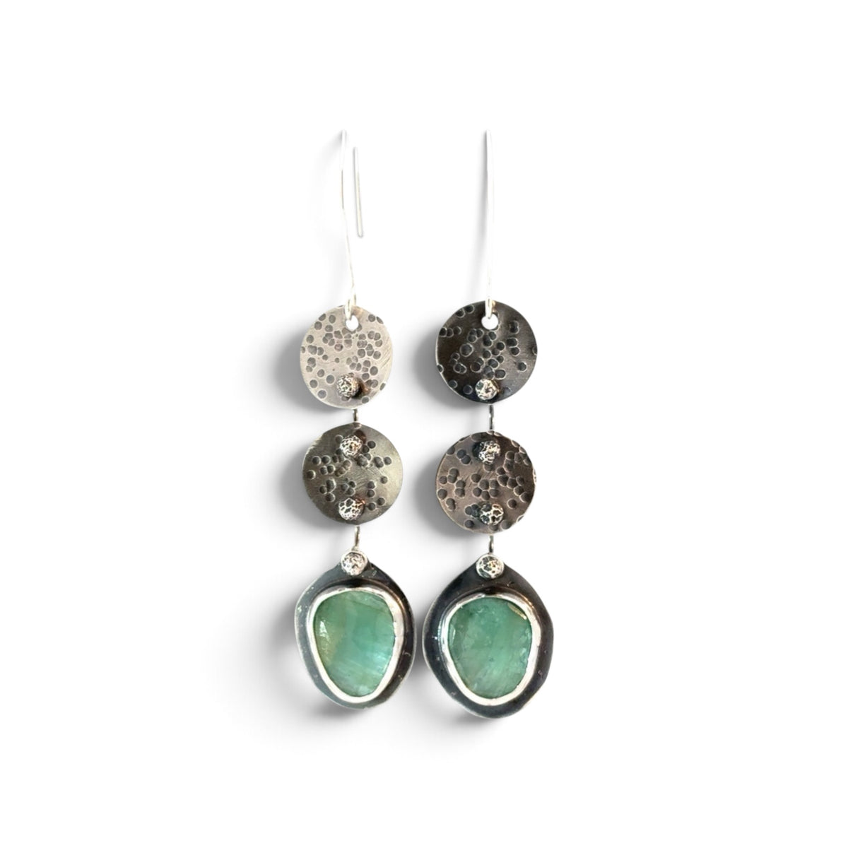 Dorothy Northern: Sterling Silver and Grandidierite Earrings