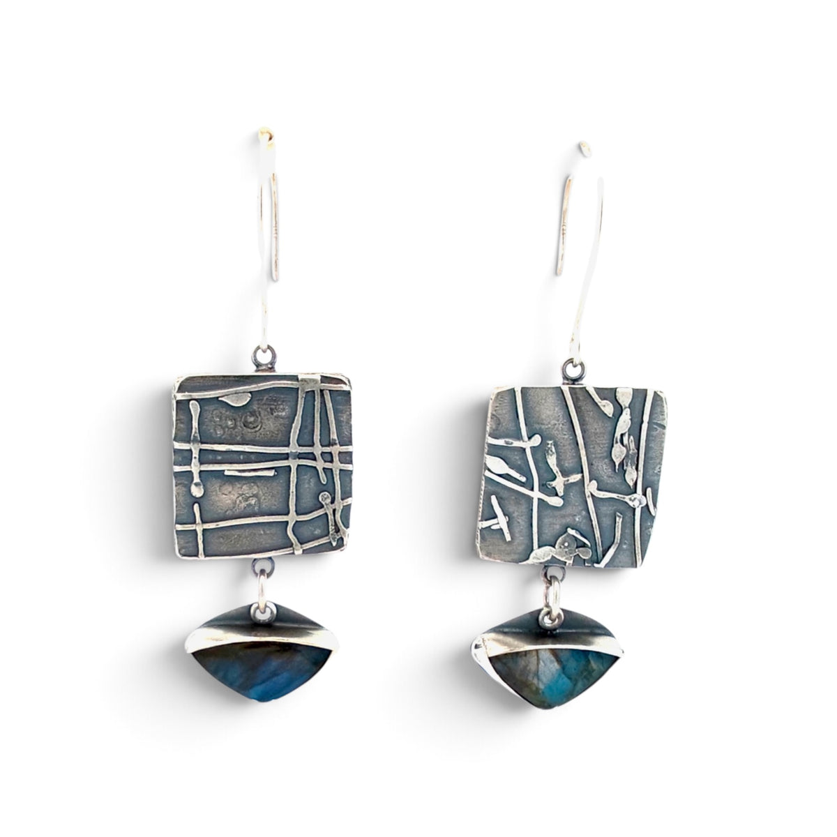 Dorothy Northern: Sterling Silver and Labradorite Earrings