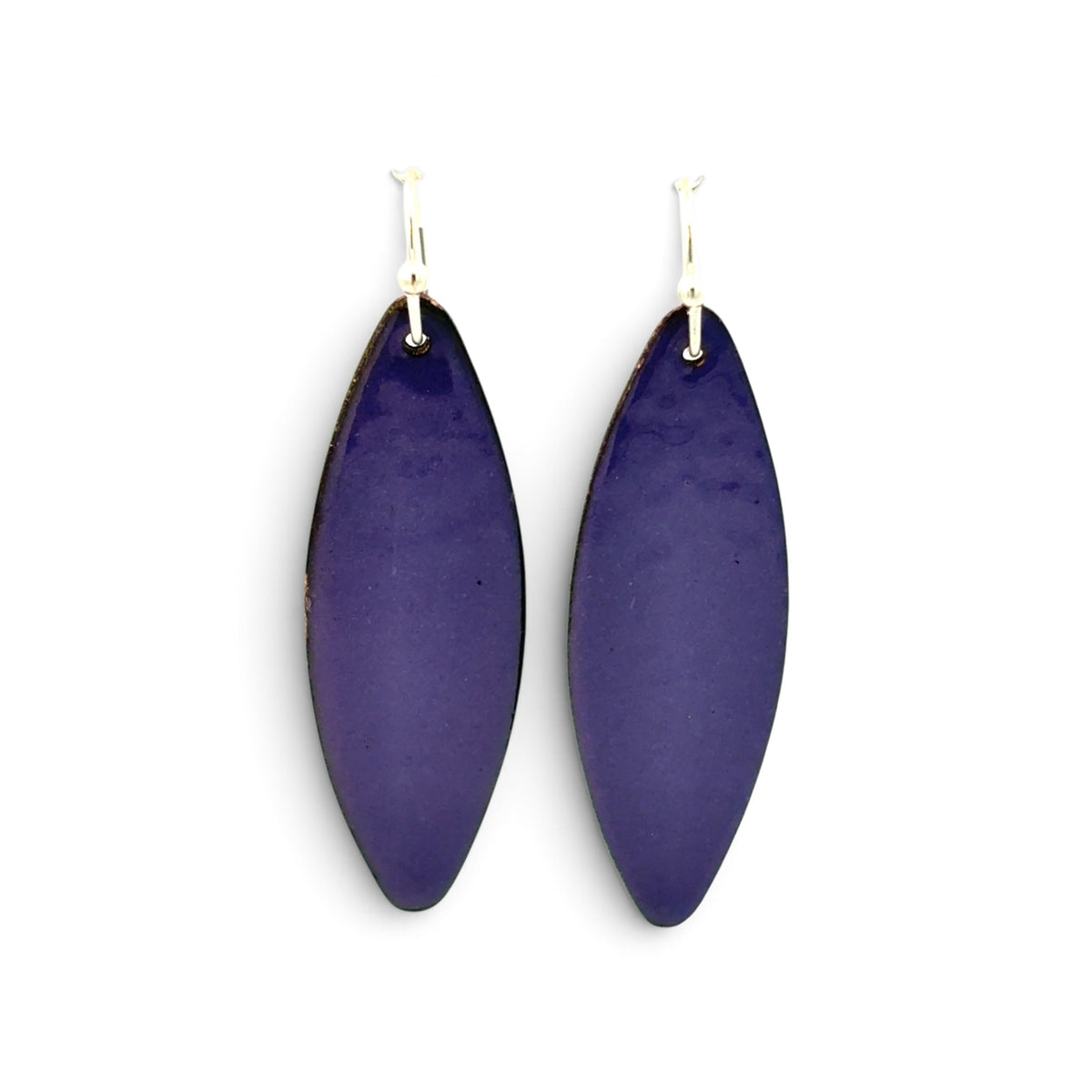 Stephanie Savic Polk: Simple Copper Enamel Oblong Earrings