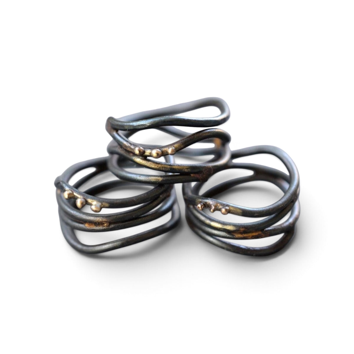 Metamorphosis Metals /Sonya Coulson Rook and Jackey Rook- Linear Wrap Ring: Size 8
