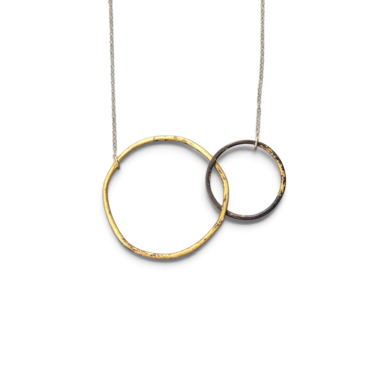 Metamorphosis Metals/Sonya Coulson Rook and Jackey Rook- Interlocking Circles Necklace Steel & Gold