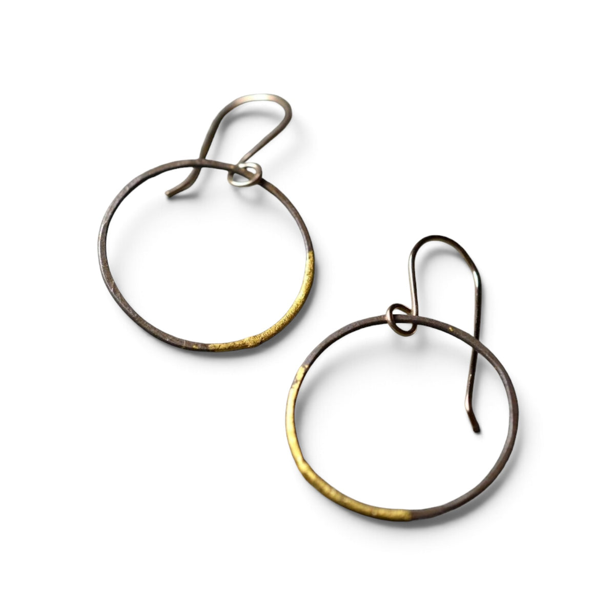 Metamorphosis Metals/Sonya Coulson Rook and Jackey Rook - Medium Steel and Gold Hoops