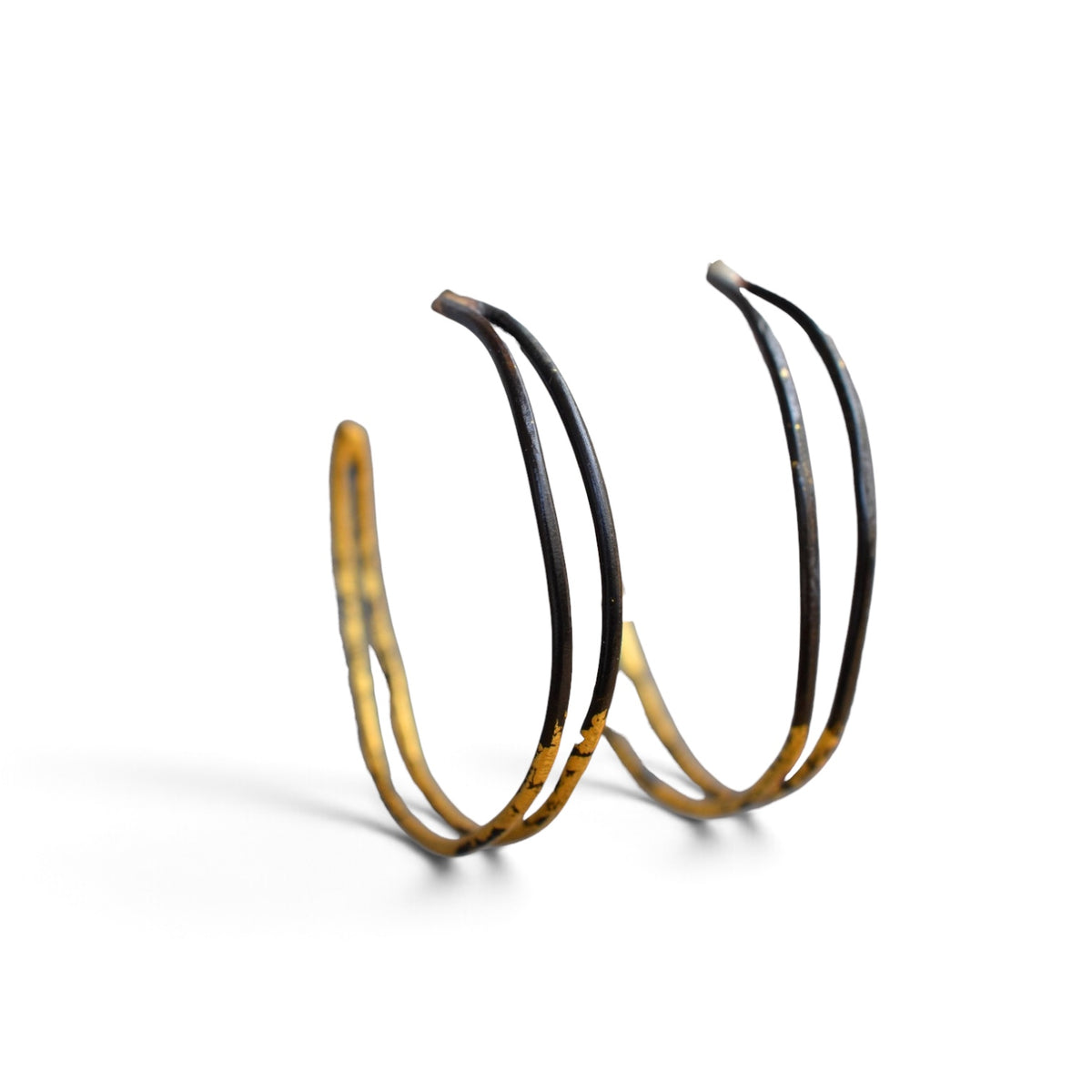 Metamorphosis Metals/Sonya Coulson Rook and Jackey Rook - Large Wavey Steel & Gold Hoops