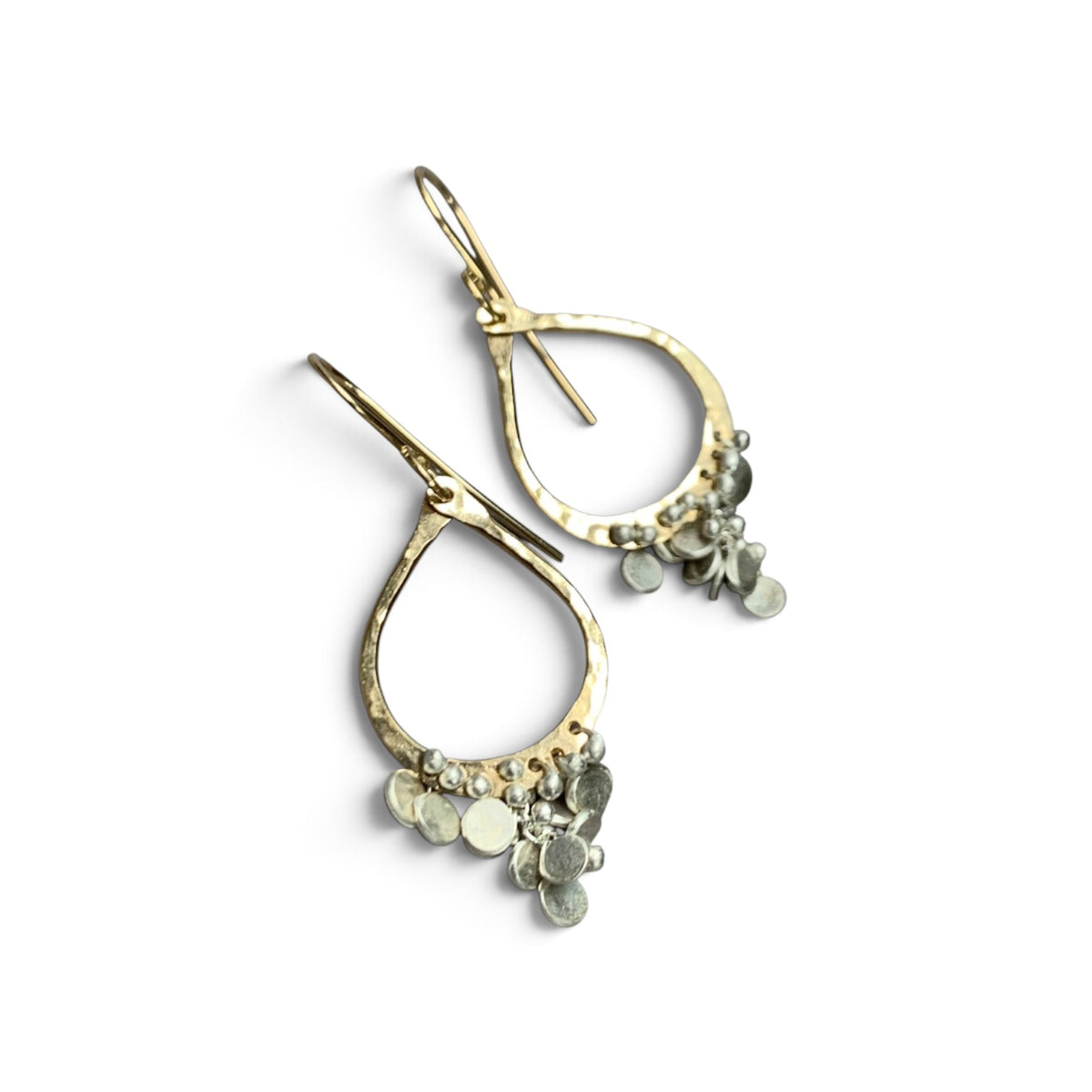 YedOmi Jewelry - Small Tear Confetti Earrings: Sterling Silver