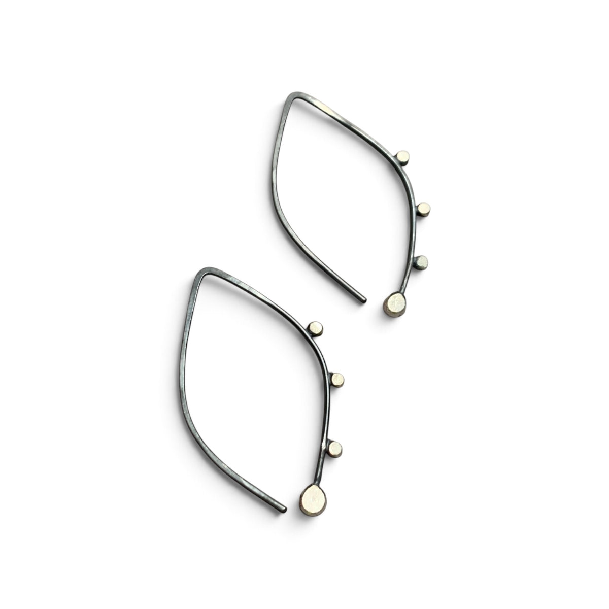 YedOmi Jewelry - Small Bulb Hoops: Oxidized Sterling Silver