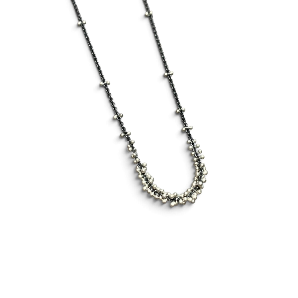 YedOmi Jewelry - Clustered Wisteria Necklace- 18 inches: Oxidized Sterling Silver