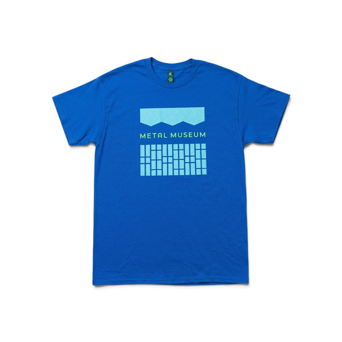 Metal Museum T-Shirt :Architectural Design, Blue with Turquoise
