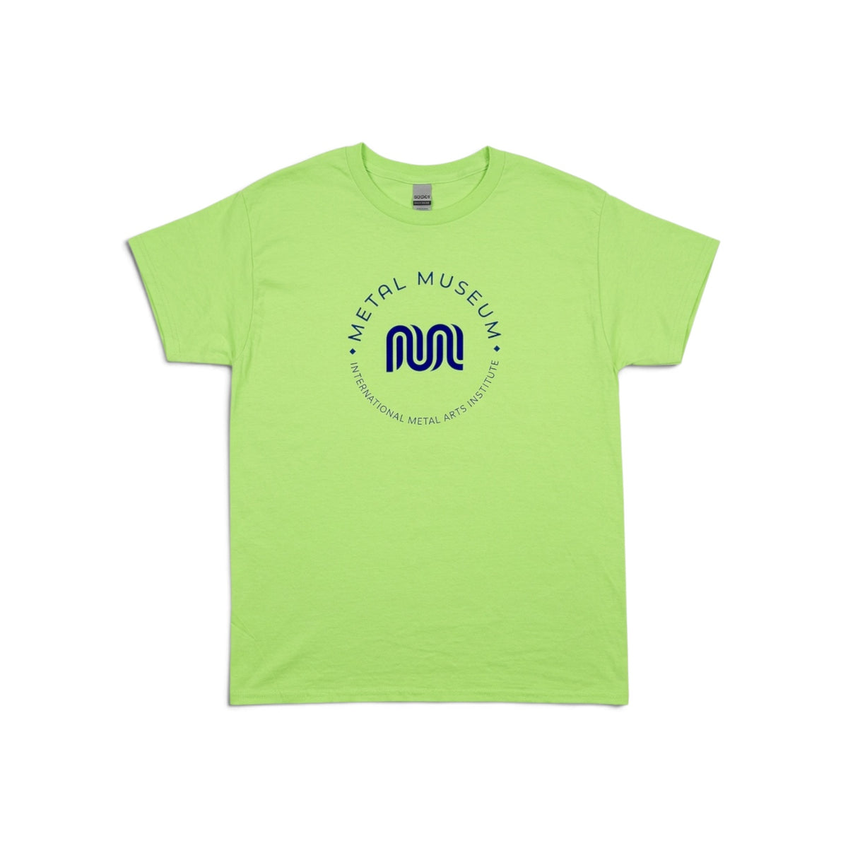 Metal Museum T-Shirt Circle Logo, Green with Blue