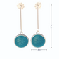 Sarah Perkins:Turquoise Blue, Textured Sterling Silver and Enamel Earrings