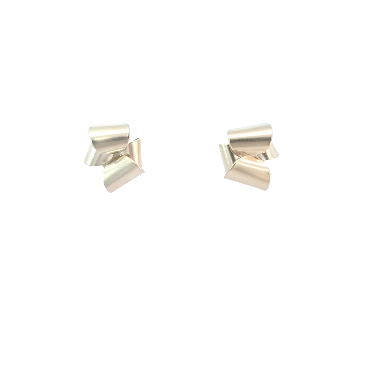 Ashley Buchanan: Folded Stud Earrings, Silver