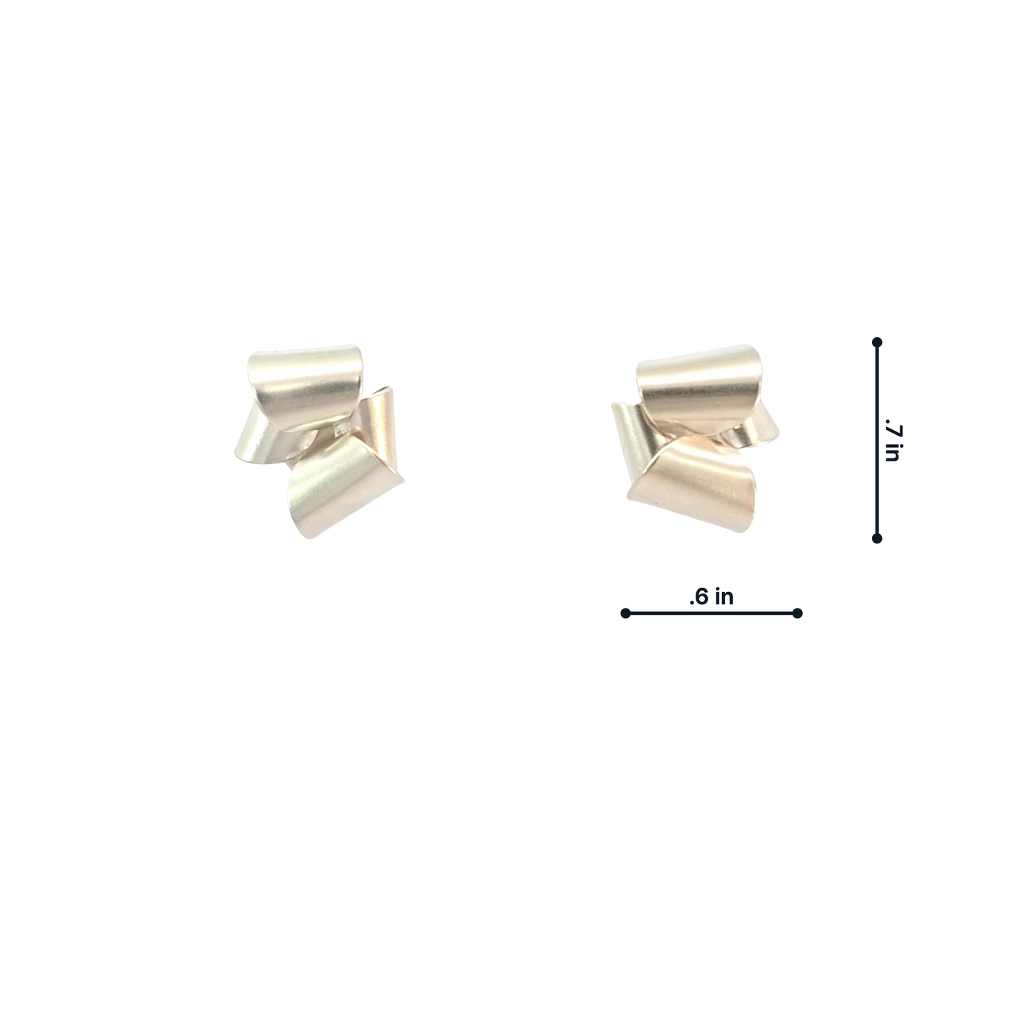 Ashley Buchanan: Folded Stud Earrings, Silver