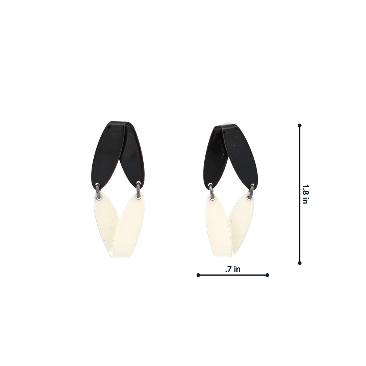 Ashley Buchanan: 2 Piece Slide Fold Drops. Black/Cream