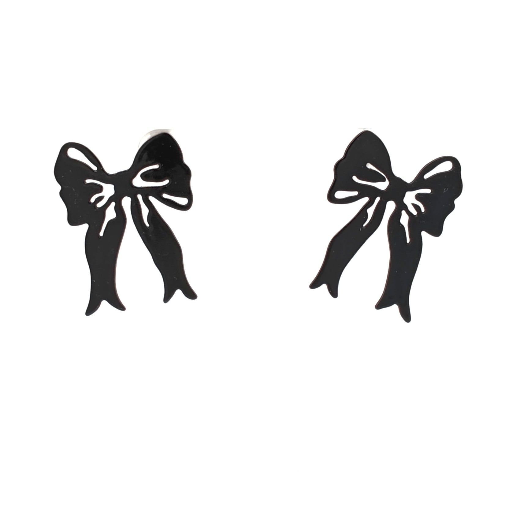 Ashley Buchanan: MAX Bow Post Earrings, Black