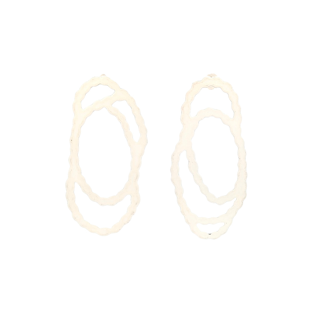Ashley Buchanan: Pearl Sketch Oval Earrings, Cream