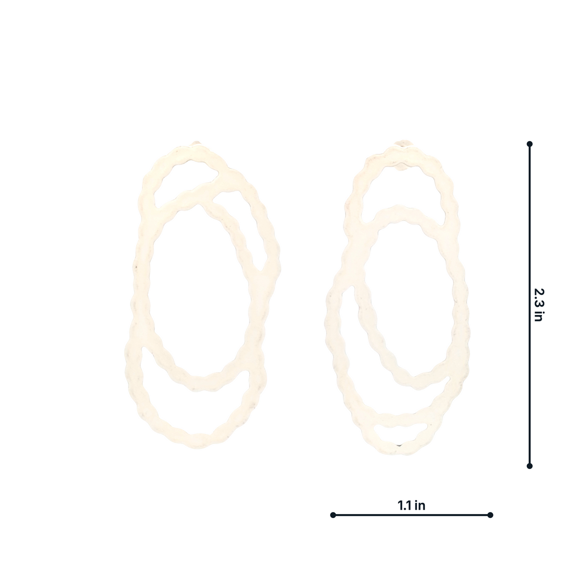 Ashley Buchanan: Pearl Sketch Oval Earrings, Cream