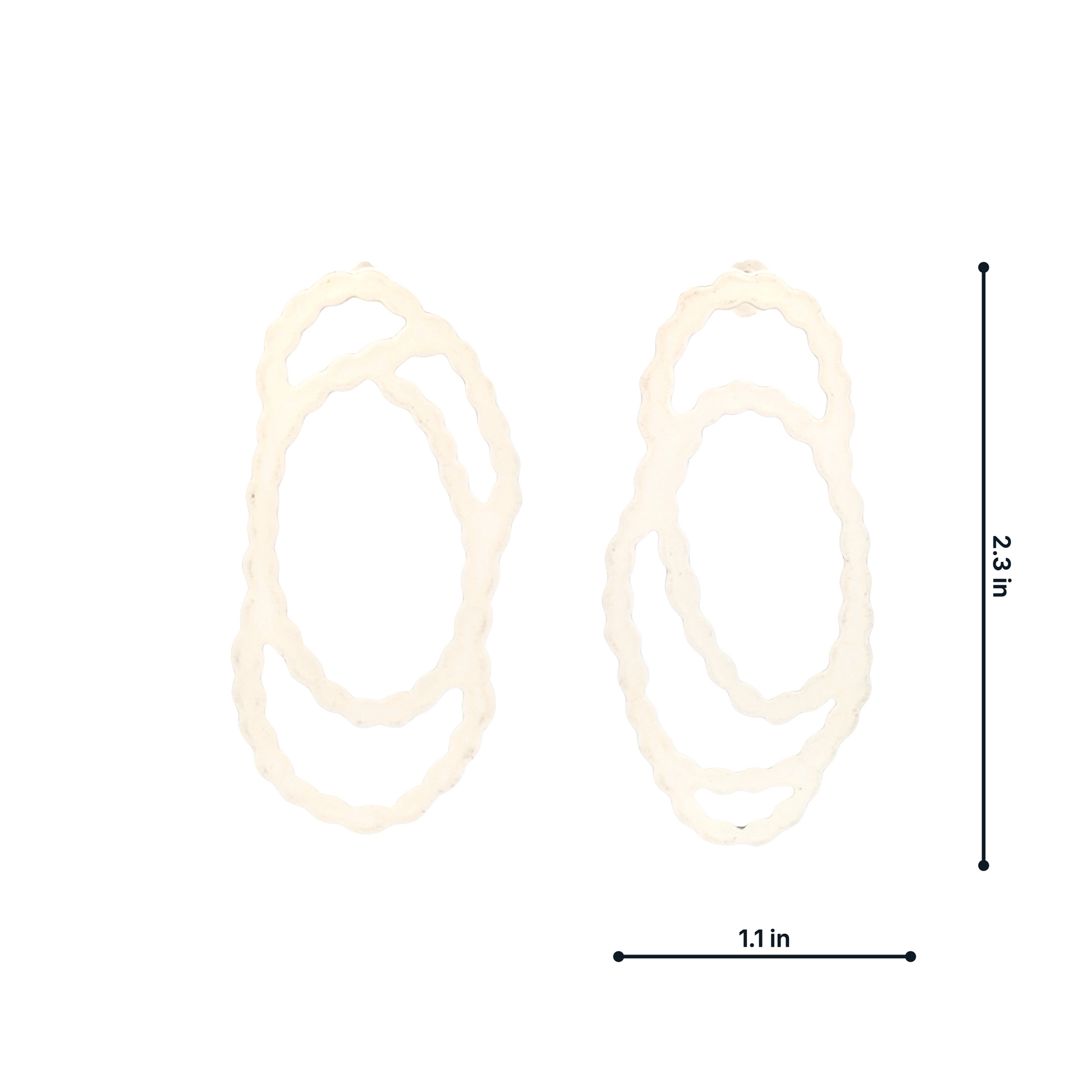 Ashley Buchanan: Pearl Sketch Oval Earrings, Cream